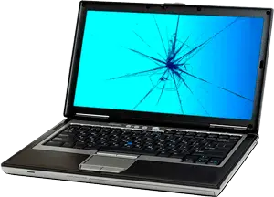 Ordinateur portable avec écran cassé
